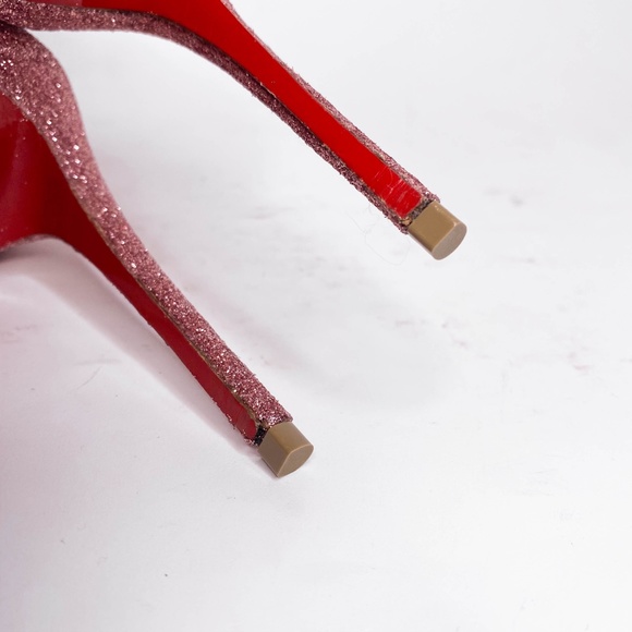 Christian Louboutin Marlenarock Size 36.5 100mm Heels in Glitter Pink. - Picture 9 of 12